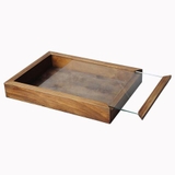 Hộp gỗ nắp trượt kiếng 20x30cm màu rustic