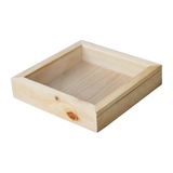 Hộp gỗ nắp trượt kiếng 20x20cm màu natural