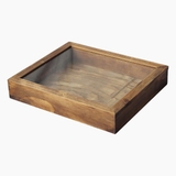 Hộp gỗ nắp trượt kiếng 20x25cm màu rustic