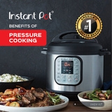 Nồi áp suất điện 7 trong 1, Instant Pot Duo, 6 Qt, 5,7 Lít, 1000W, Thép không gỉ (Màu Đen + Inox)