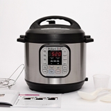 Nồi áp suất điện 7 trong 1, Instant Pot Duo, 6 Qt, 5,7 Lít, 1000W, Thép không gỉ (Màu Đen + Inox)