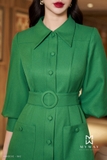 Outlet | Áo khoác tay bồng kèm belt Emerald