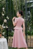 Áo kiểu cổ tròn dáng Peplum