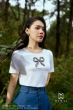 Áo Cotton basic ngắn tay đính đá