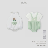 Set 2 bodysuit cộc tay xanh 0M-9M