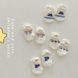 SET TẤT LƯỚI CHO BÉ SƠ SINH ( 4 đôi) Trắng be có chữ PA