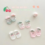 SET TẤT LƯỚI CHO BÉ SƠ SINH ( 4 đôi), Trắng hồng cherry