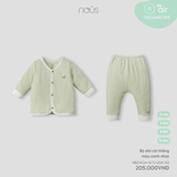 Bộ dài cài thẳng màu xanh nhạt 0M-9M