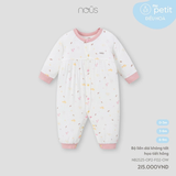 Bộ liền dài không tất hoạ tiết hồng 0M-6M