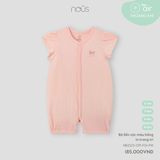 Bộ liền cộc màu hồng in trang trí 0M-9M