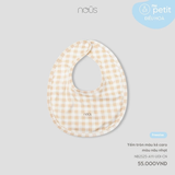 Yếm tròn kẻ caro màu nâu thật Nous