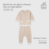 Bộ dài tay cúc giữa La Pomme Gấu con ngộ nghĩnh NB-3M