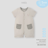 Bộ liền cộc màu ghi thêu trang trí 0M-9M