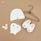 Bu Baby set phụ kiện mũ, bao tay chân (Trắng)