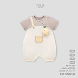 Bộ liền cộc màu be phối nâu 0M-9M