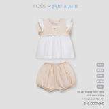 Bộ cộc tay kẻ caro vàng phối caro trắng 6M-2Y