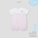 Bộ liền cộc kẻ hồng phối trắng 0M-9M