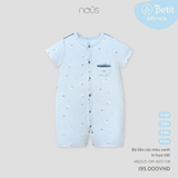 Bộ liền cộc màu xanh in ht 0M-9M