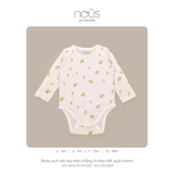 Bodysuit dài tay màu trắng in hoạ tiết quả chanh 3M-12M