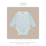 Bodysuit dài tay màu xanh in hoạ tiết ngôi sao xanh 3M-12M