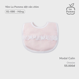 Yếm Lapomme dệt vân chìm Hồng