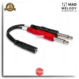 Hosa Stereo Breakout YMP-434 (3.5mm TRSF - Dual 1/4in TS) (Dây cáp chữ Y tách stereo 6.35mm)