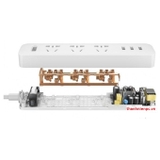 Ổ cắm điện đa năng Pisen 303 Wide USB Multifunction (3USB, 3AC)