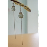 Green rutilated quartz earrings