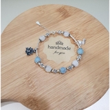 Aquamarine mix White Quartz bracelet