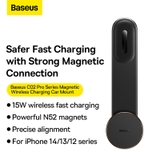 Đế treo điện thoại Baseus C02 Pro Series Magnetic Wireless Charging Car Mouunt