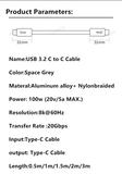 Cáp sạc, truyền dữ liệu tốc độ cao C to C USB3.2 Gen 2 PD 100W 20Gbps