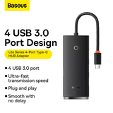 Hub chuyển 4 in 1 Baseus Lite Series 4-Port HUB Adapter