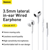 Tai nghe có dây Baseus Encok 3.5mm lateral in-ear Wired Earphone H17