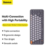 Bàn phím không đây Baseus K01 Wireless Tri-Mode Keyboard Frosted