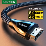 Cáp HDMI 2.1 UGREEN HD140 Hỗ trợ phân giải 8K/60Hz – Truyền tải tín hiệu ổn định, Vỏ bện chống rối, độ bền cao