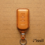 Bao da chìa khóa ô tô Mitsubishi - 2 nút - Dòng da Vachetta