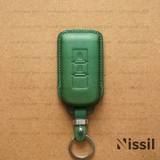 Bao da chìa khóa ô tô Mitsubishi - 2 nút - Dòng da Vachetta
