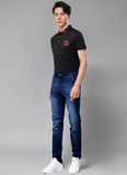 QUẦN JEANS XANH MÀI XƯỚC SLIM FIT