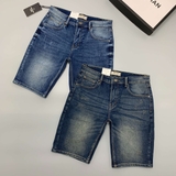 QUẦN SHORT JEAN NAM XANH ĐẬM XƯỚC SLIM FIT