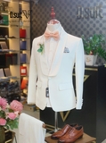 TX0003 Tuxedo trắng cổ lụa trắng