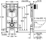 Combo bồn cầu treo tường Grohe Galve Rapid SL