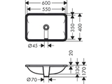 Lavabo âm bàn Hansgrohe MellowTide U 22430007