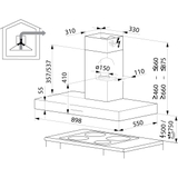 Hút mùi chữ T  V-Zug AiroClearWand V6000 AW6T9QTLG