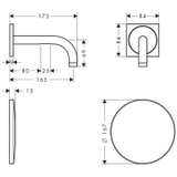 Vòi lavabo cảm ứng âm tường AXOR Uno 38119000