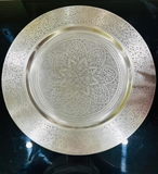 Mâm tròn Casa Moro handmade Ma-rốc Hoyam 40 và 50cm/ 2 màu mạ bạc và mạ vàng