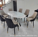 Bàn Ăn 8 Ghế Mặt Đá Cao Cấp 2432S