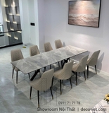 Bàn Ăn Kéo Dài Thông Minh 2m6 8 Ghế 2525S