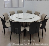 Bàn Ăn Tròn Xoay 10 Ghế Cao Cấp 1678S