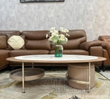 Bàn Trà Oval Mặt Đá Hiện Đại 419S