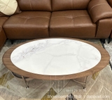 Bàn Trà Oval Mặt Đá Hiện Đại 419S